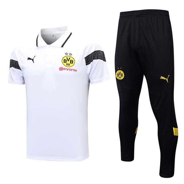 Polo Borussia Dortmund Conjunto Completo 2023/24 Blanco Negro